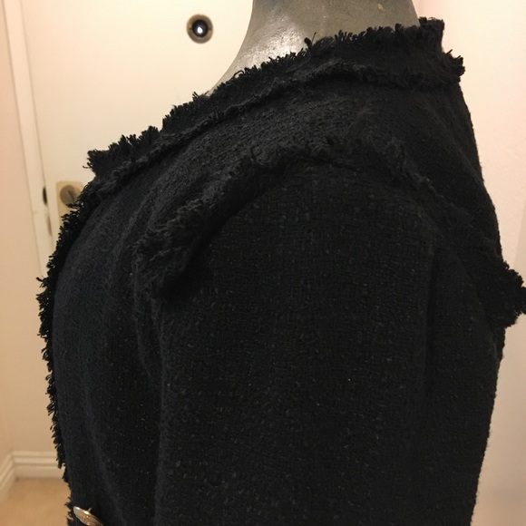 NWT classic black textured jacket w/gold buttons - Picture 5 of 8